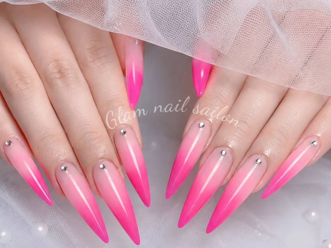 ネイル エツメ💅 長さ出し🎀デザインのネイルデザイン