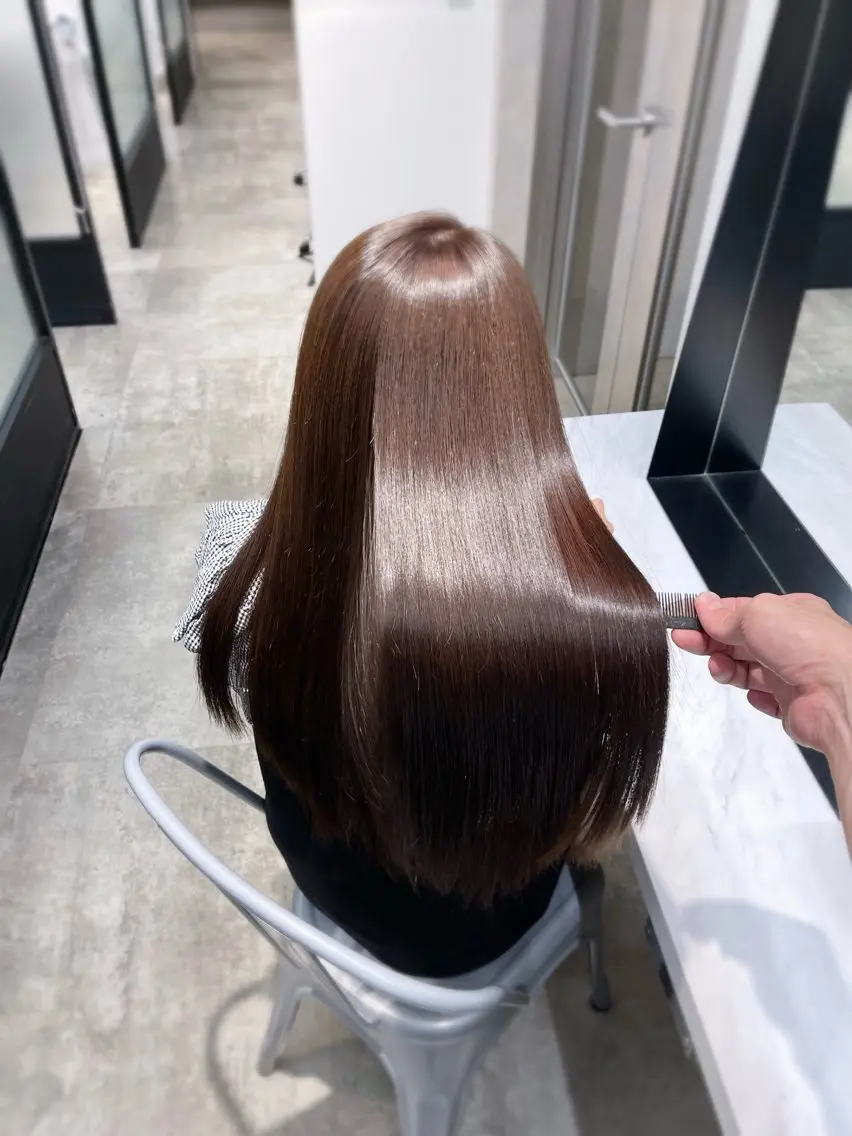 セミロング 髪質改善 トリートメント ヘアカラー 縮毛矯正 トリートメント 韓国レイヤーカット 髪質改善▫️水野有真のヘアスタイル