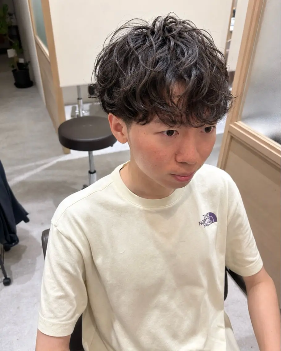 ショート メンズ メンズパーマ 髪質改善 ショートヘア カット パーマ ヘッドスパ 久木原 ゆりのヘアスタイル