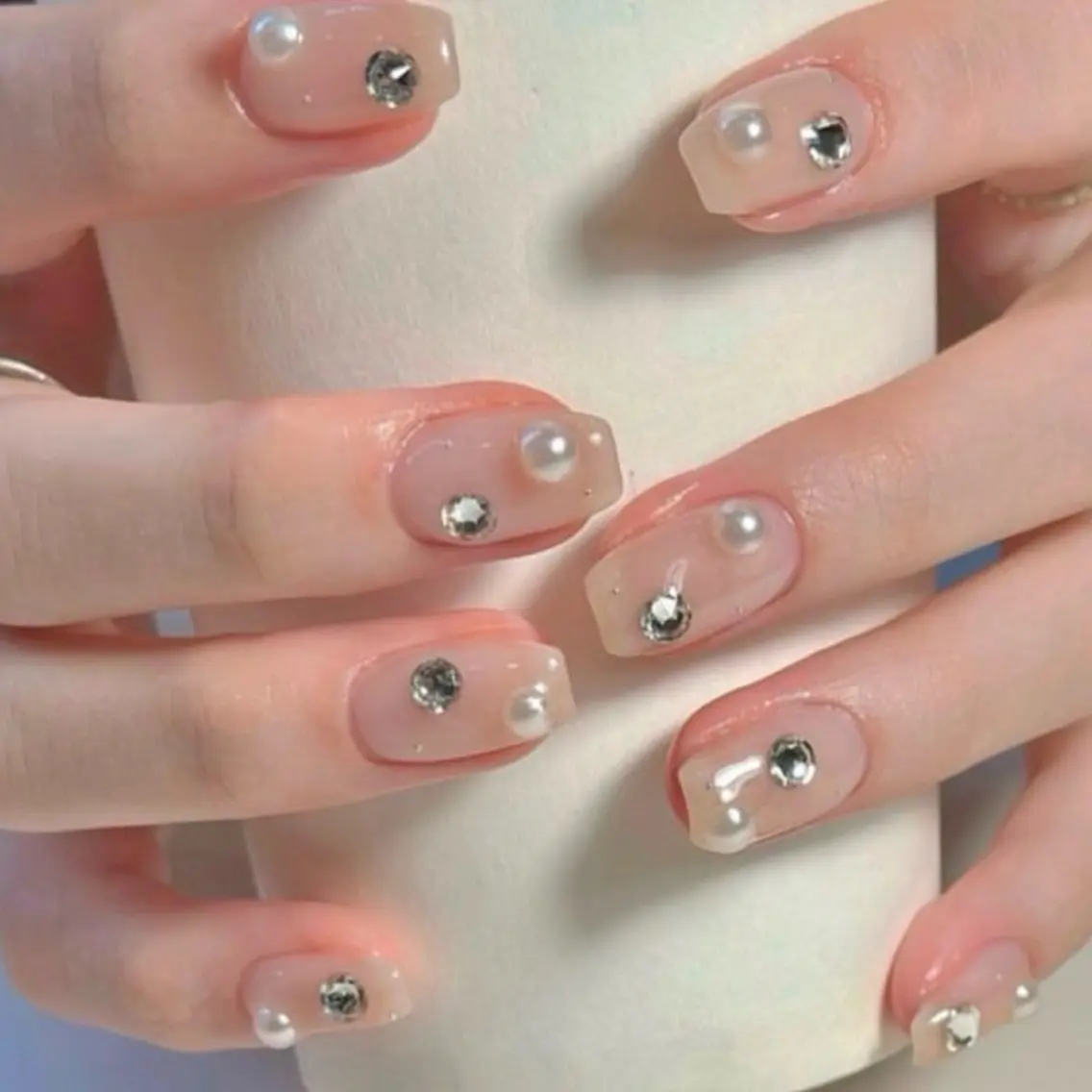 ネイル キラキラネイル 韓国ネイル 水色 マグネットネイル ミラーネイル ハンドネイル ハンドケア Akina Nail 亀戸のネイルデザイン