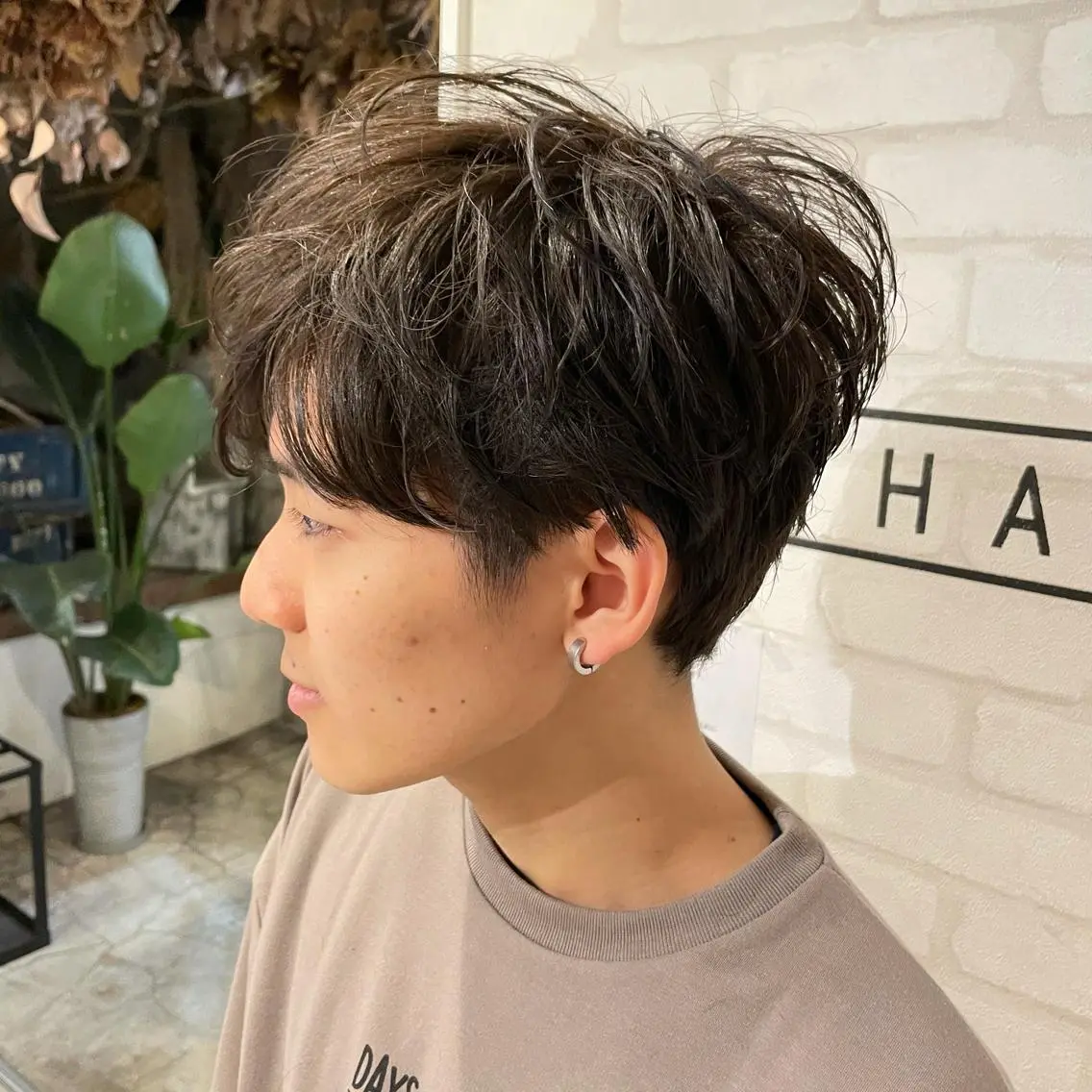 ショート メンズ カット 縮毛矯正 渋谷 メンズ 木下 仁来のヘアスタイル