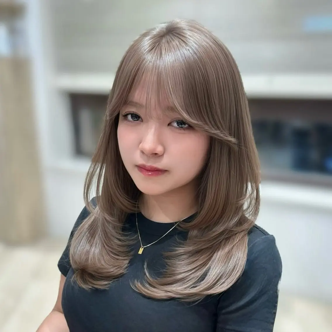 ミディアム カット ヘアカラー トリートメント 💎レイヤー.ツヤ髪 /AYAKI💎のヘアスタイル