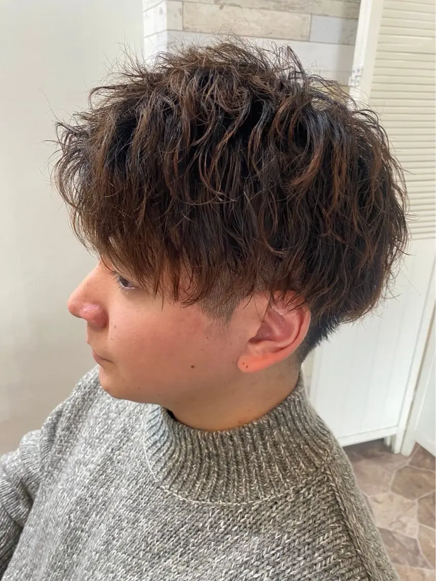ショート パーマ ツイストスパイラルパーマ スパイラルパーマ HRK 1st.メンズサロンのヘアスタイル