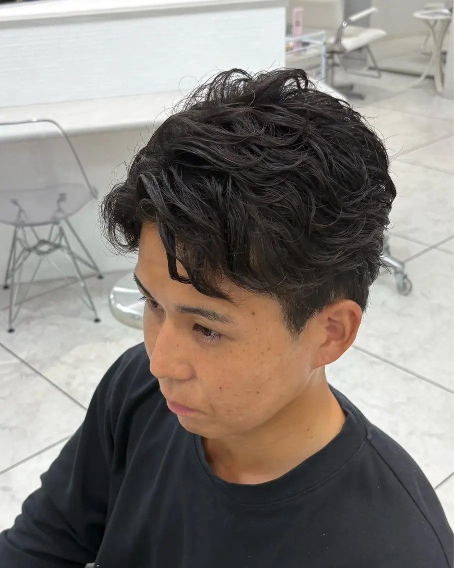 ショート カラー パーマ ヘアアレンジ メンズ メンズパーマ カット パーマ 水谷 璃温のヘアスタイル