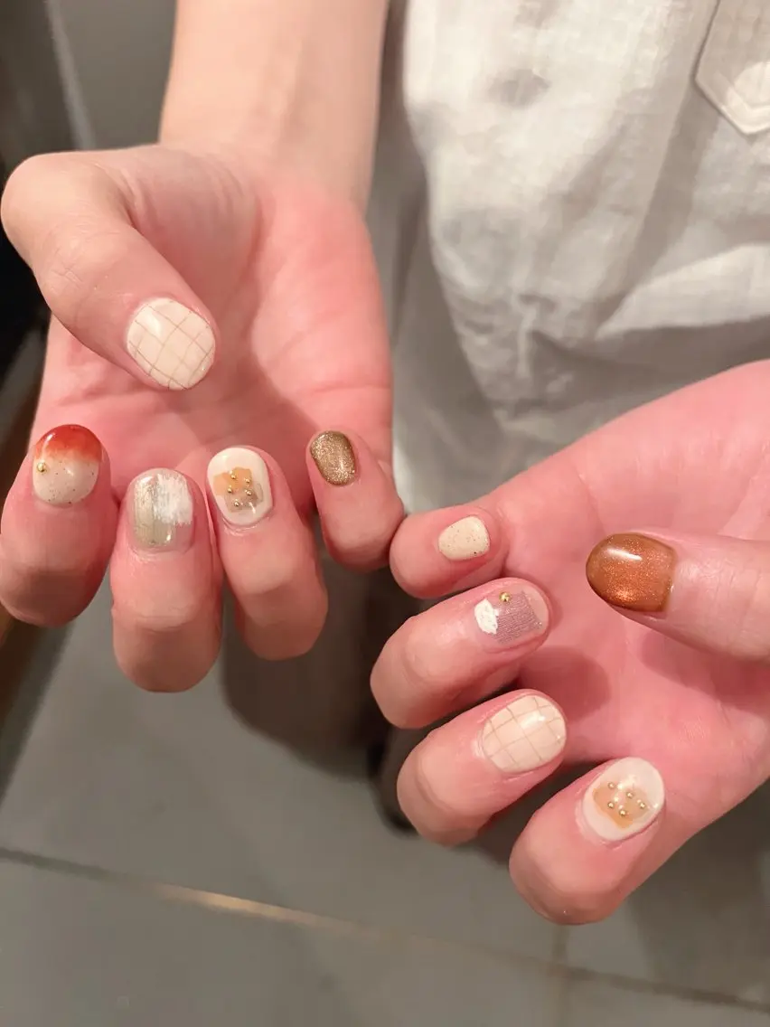 ネイル オレンジ K Aのネイルデザイン