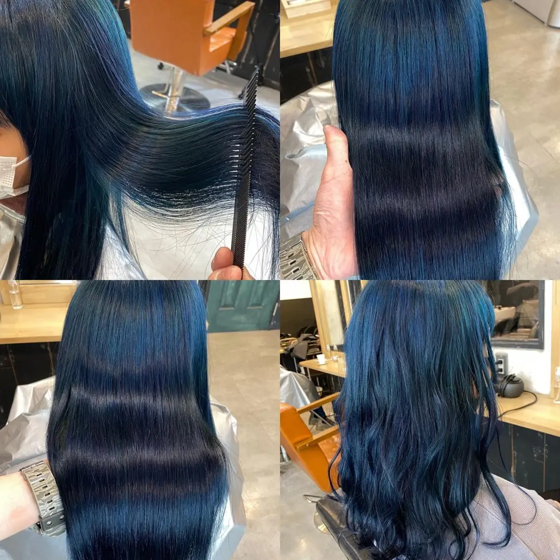 セミロング カラー パーマ ブリーチ ブルーカラー ヘアカラー トリートメント ヘッドスパ 美髪矯正 🌈髪質改善 山下のヘアスタイル