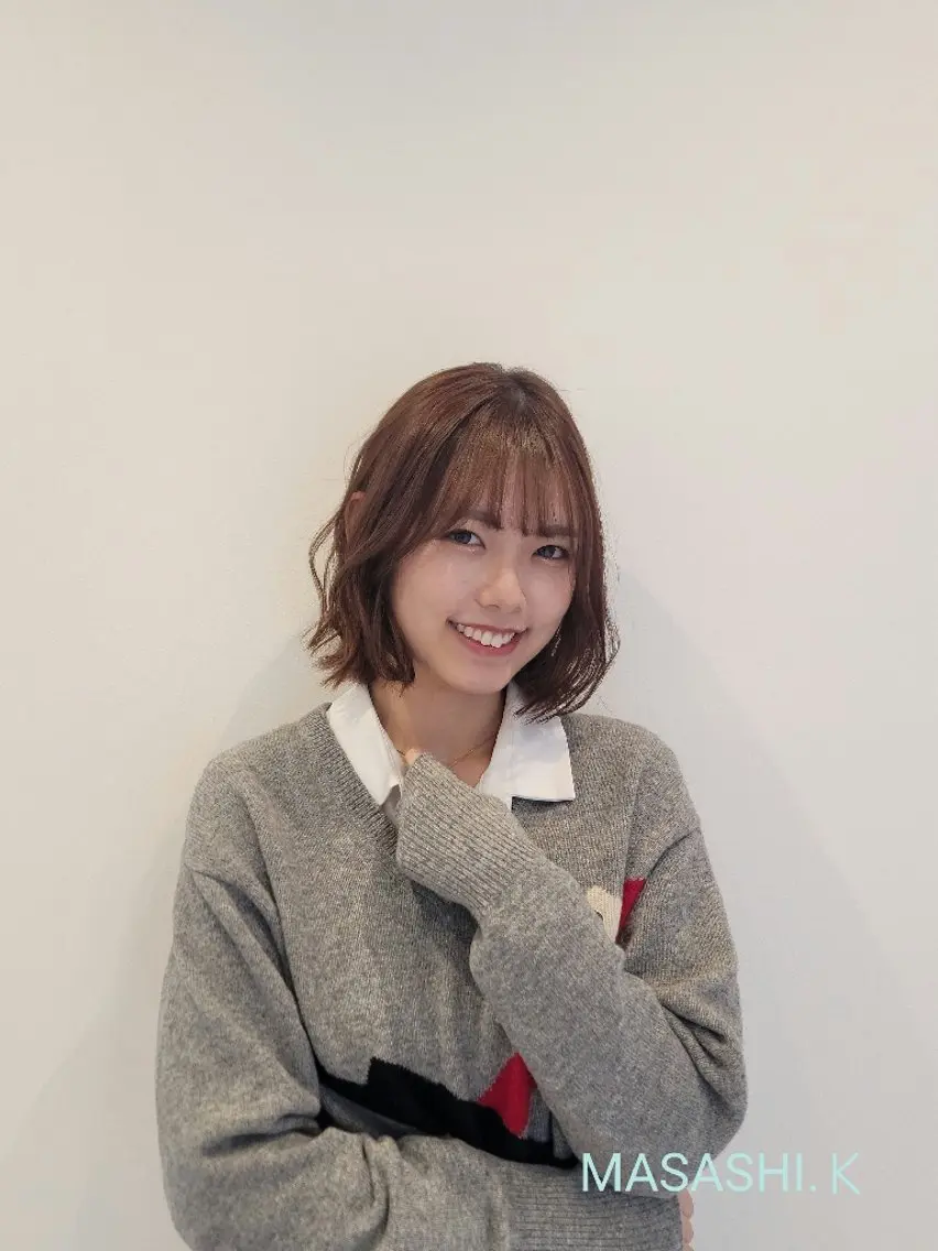 ミディアム ボブ ヘアカラー トリートメント 高口    雅のヘアスタイル