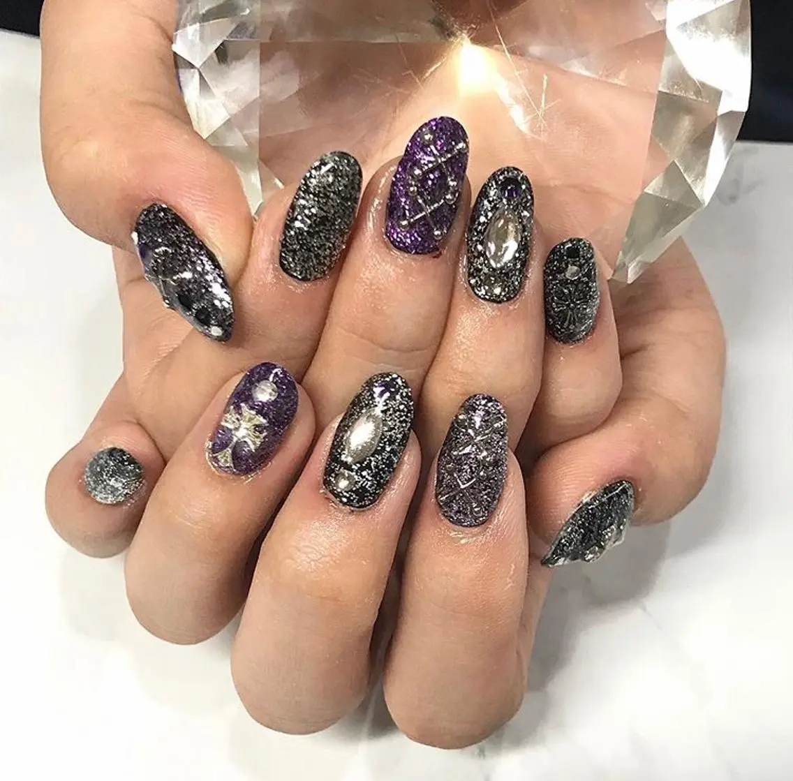 ネイル 渋谷／チップ長さ出し 👑アプレgel-xのネイルデザイン