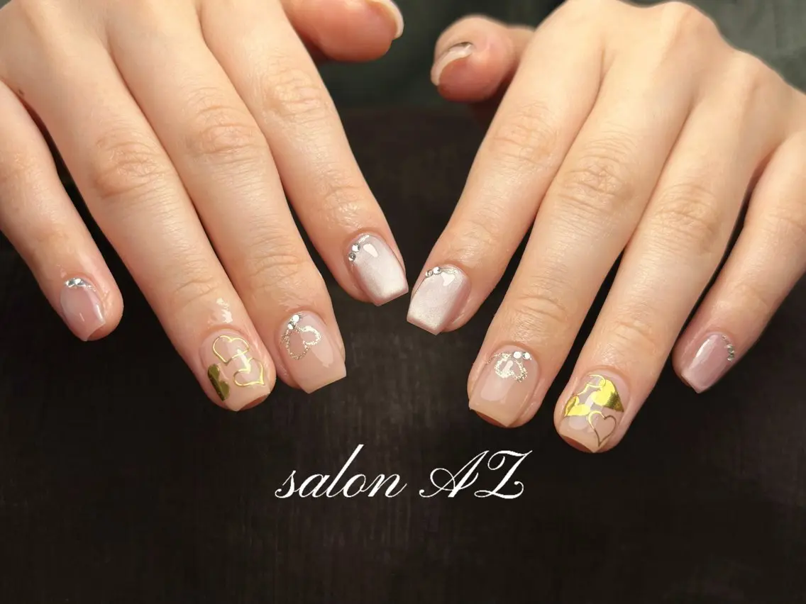ネイル 長さ出し フットネイル フレンチネイル マグネットネイル ニュアンスネイル ハンドネイル salon AZのネイルデザイン