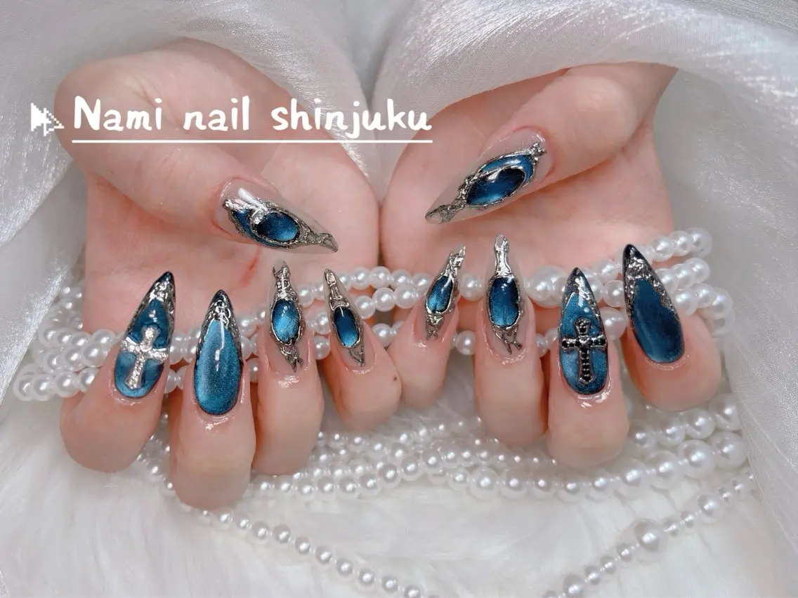 ネイル 長さ出し ガーリー 韓国ネイル ロングネイル 持ち込み ハンドネイル Nami nail salonのネイルデザイン