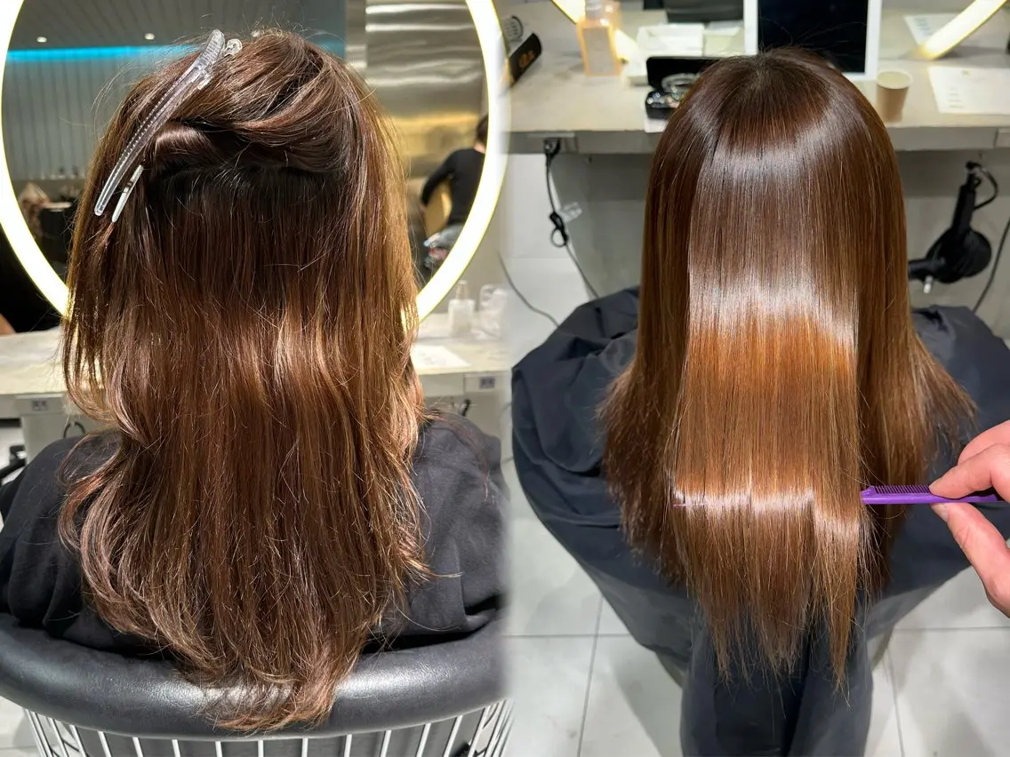 ミディアム カット 縮毛矯正 美髪矯正 レイヤーカット/加納のヘアスタイル