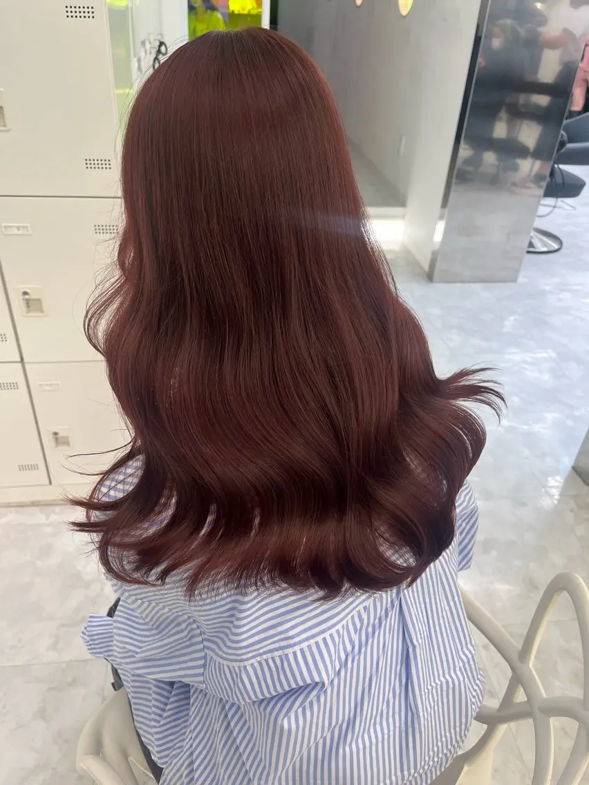 ロング カット ヘアカラー トリートメント ヘアセット 🍒韓国暖色ヘア NO.1🍒🪽のヘアスタイル