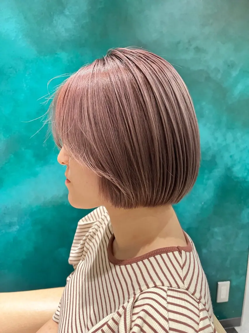 ミディアム カラー ベージュカラー ダブルカラー ピンクカラー ピンクベージュ 西林麗雄6月 空きあります!のヘアスタイル