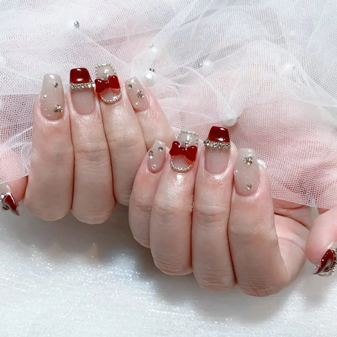 メンズ ネイル メンズ韓国風 アートネイル オーロラネイル ガーリー キラキラネイル ハンドネイル Nail salon 木にいるのネイルデザイン