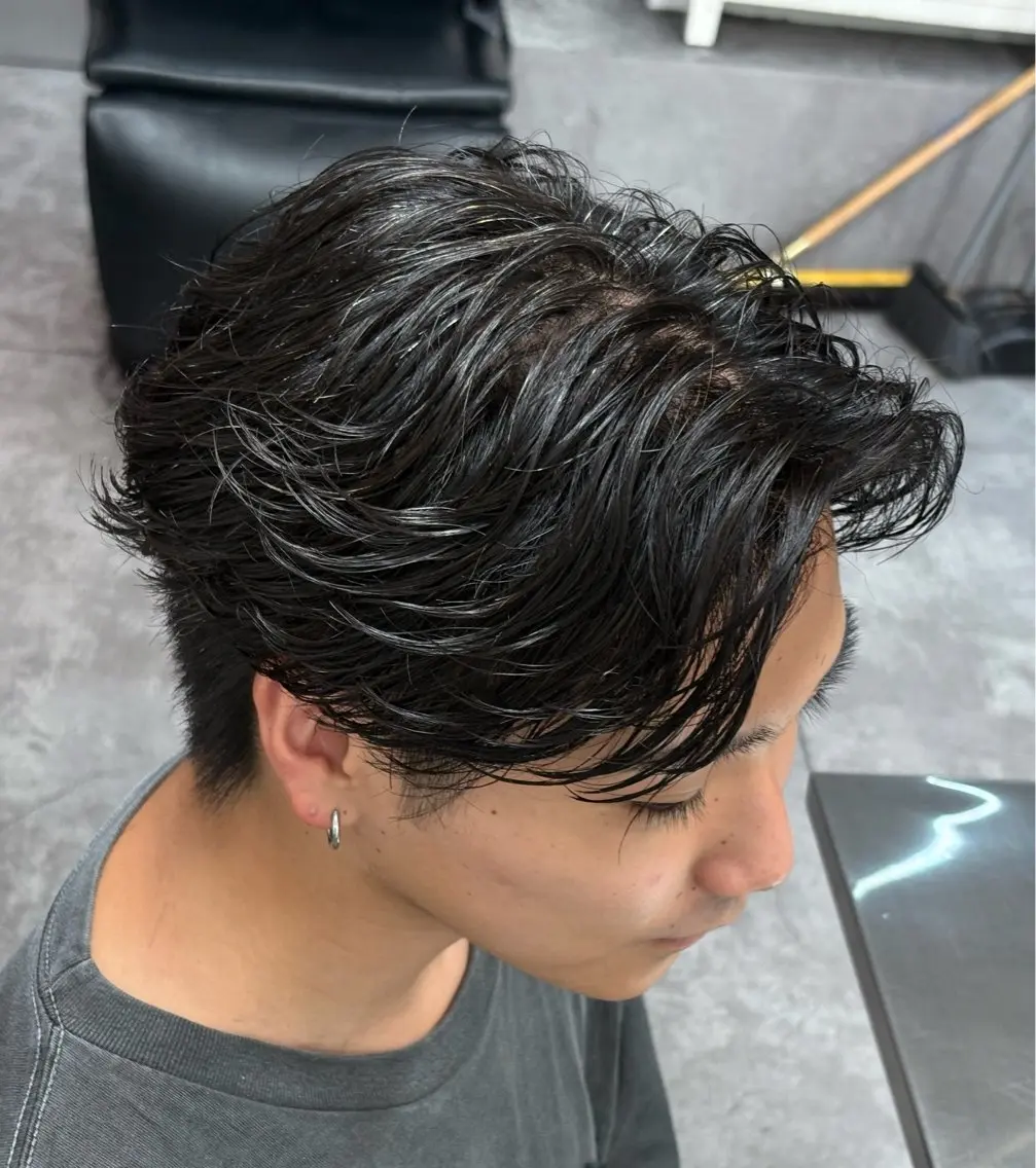 ミディアム カラー パーマ メンズ カット パーマ トリートメント ヘアセット 🔥最強メンズ特化/ パーマの達人🔥風見のヘアスタイル