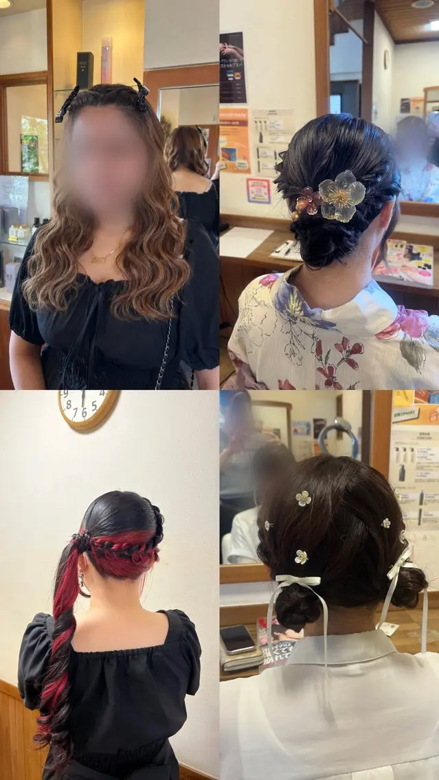 ロング ヘアアレンジ ヘアセット ふるや ここあのヘアスタイル