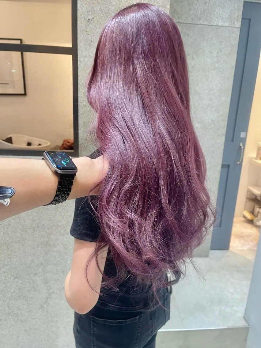 ロング カラー 透明感カラー ラベンダーカラー ラベンダーピンク ピンクカラー ヘアカラー トリートメント 縮毛矯正/美髪 髪質改善/石田幸輔のヘアスタイル