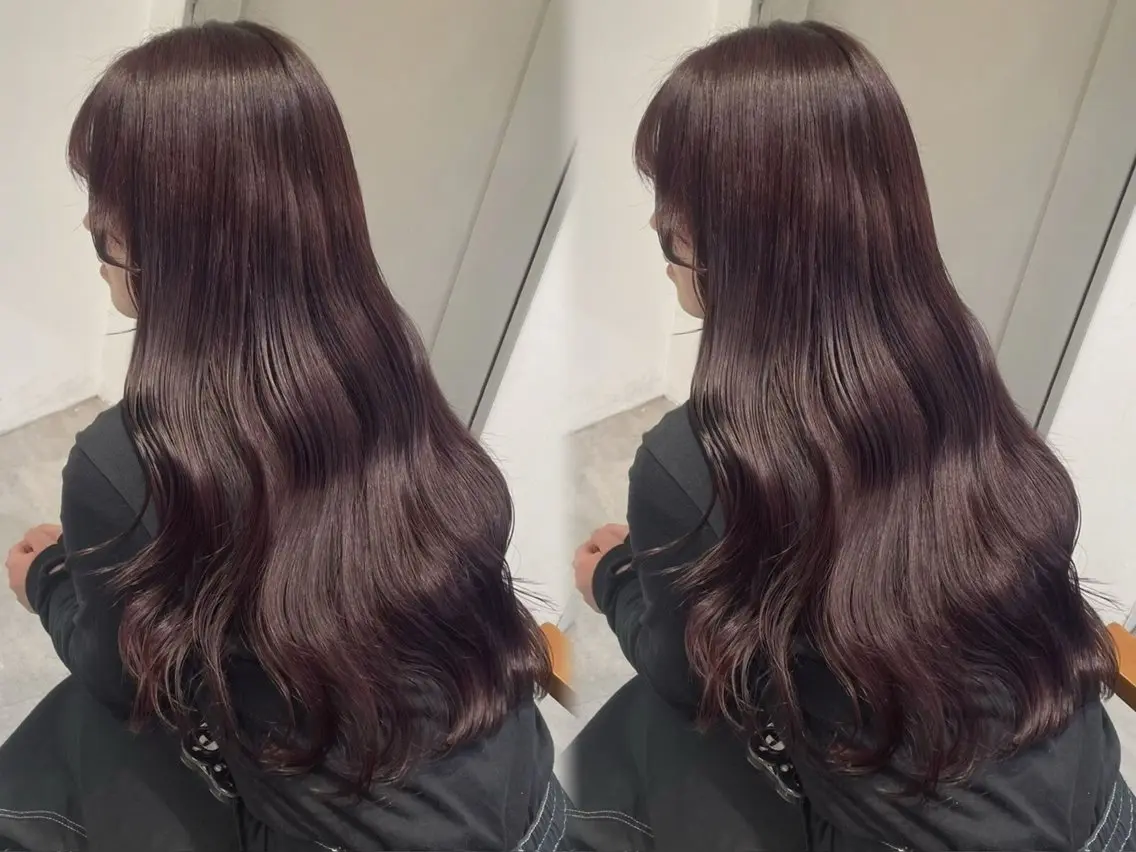 ロング カット ヘアカラー トリートメント 🎀韓国風🎀うる艶 カラー🎀束感まつ毛のヘアスタイル