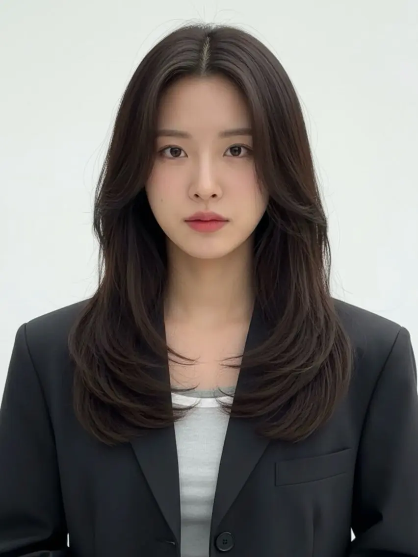 ロング ロングレイヤー くびれヘア 顔まわりレイヤー 韓国風ヘア レイヤーカット カット ヘアカラー 韓国レイヤーカット 🫧大阪梅田レイヤーのヘアスタイル