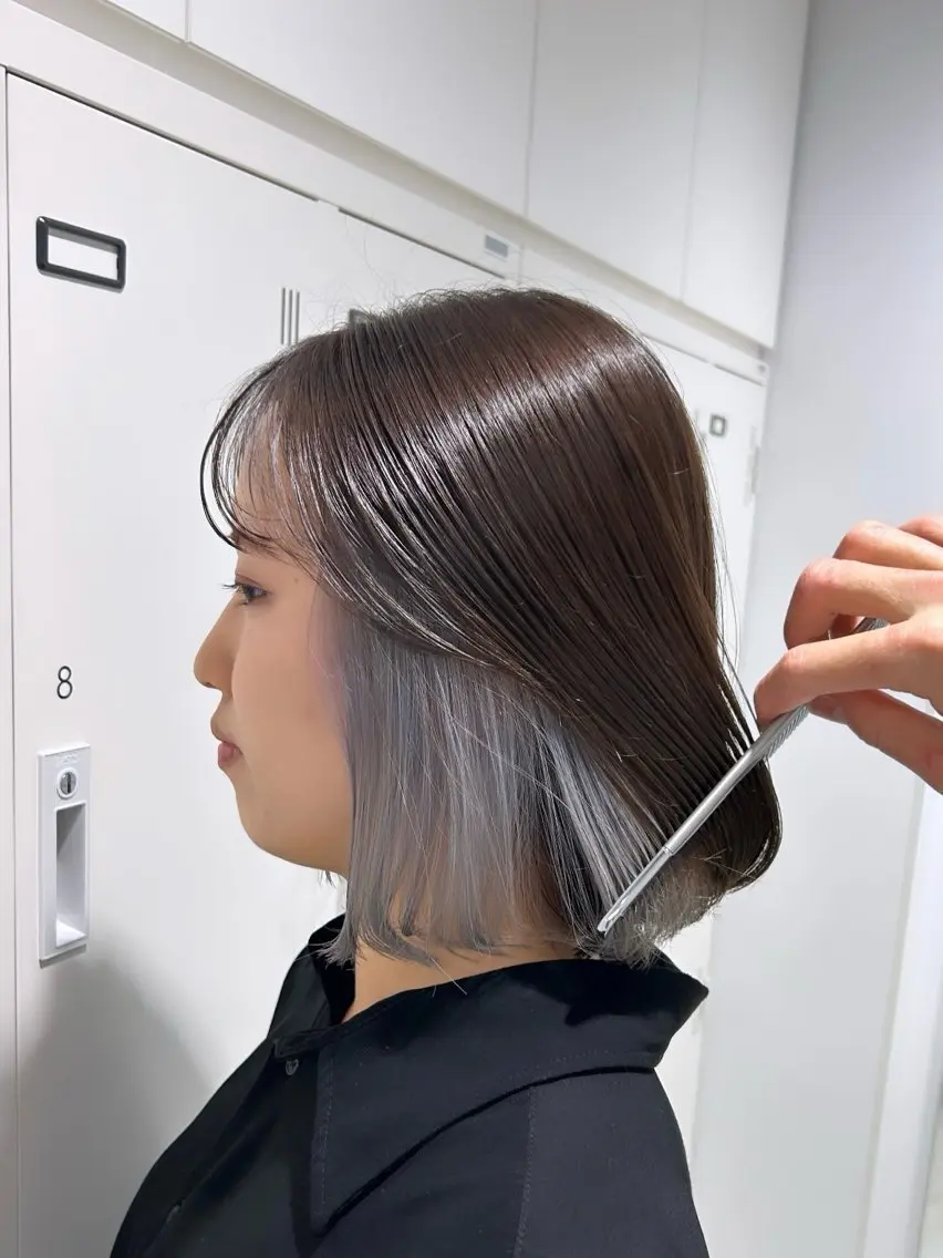 ショート カラー ヘアカラー トリートメント 透明感ハイトーン特化 /ケアブリーチ/莉駒のヘアスタイル