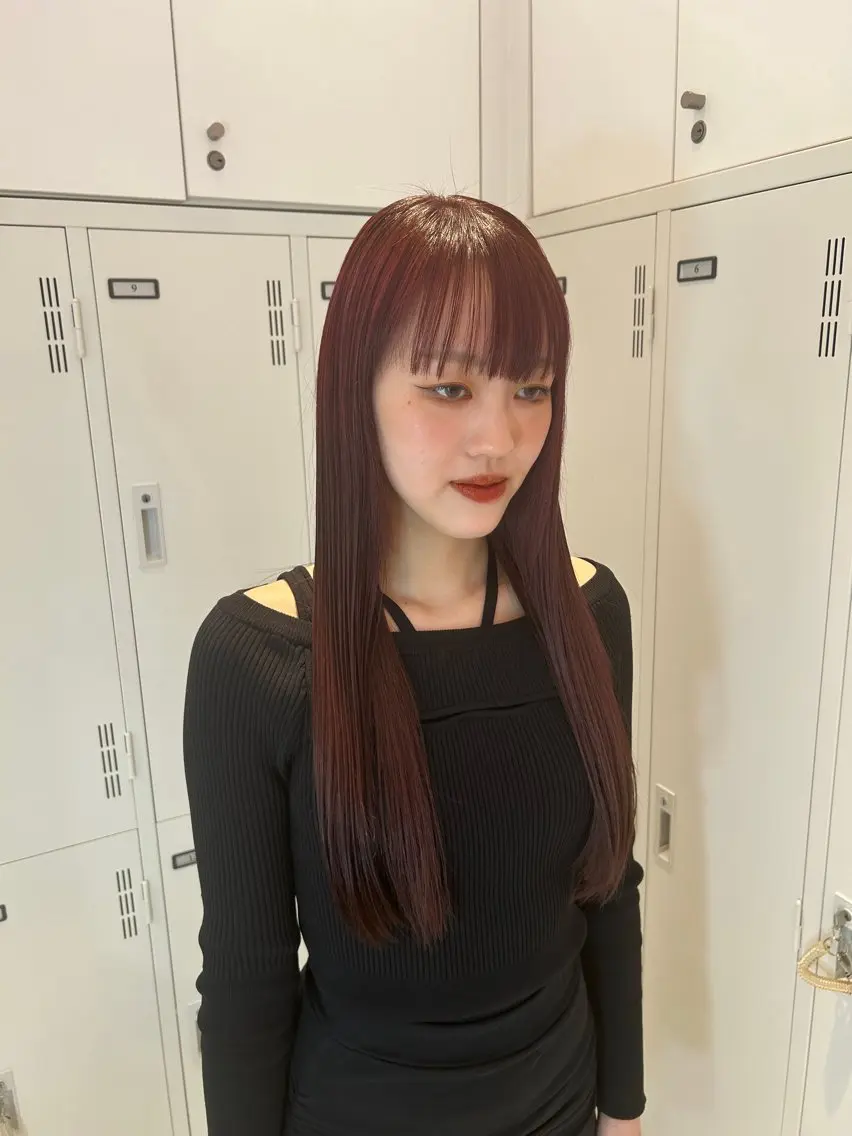 ロング カラー レッドカラー ヘアカラー ダブルカラー 🩷Rio🩷のヘアスタイル