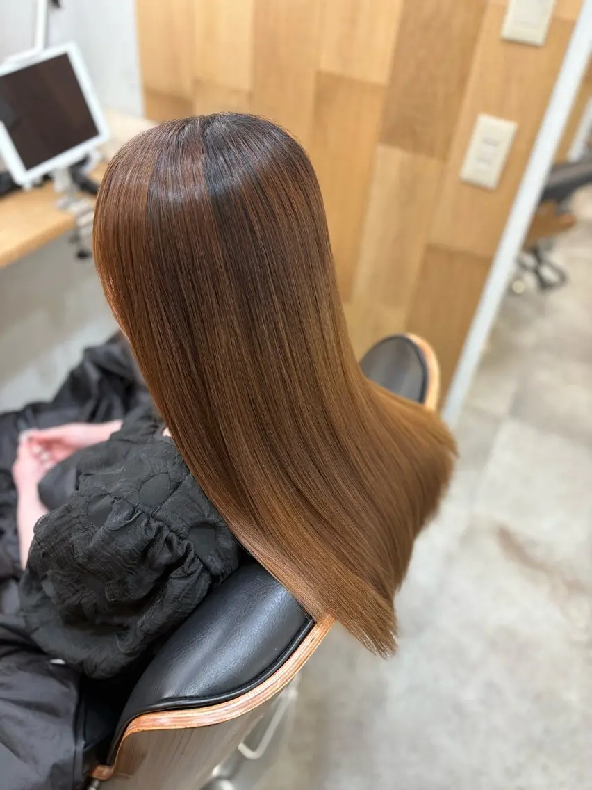 ロング カット 縮毛矯正 白鳥 正孝のヘアスタイル