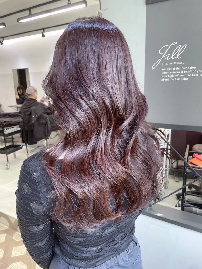 セミロング カラー ベージュカラー ピンクカラー ピンクベージュ AIRI layer cut hairのヘアスタイル