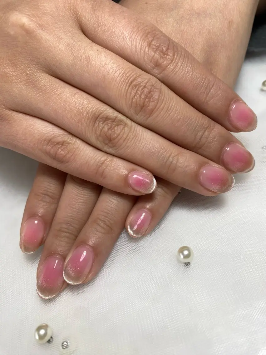 ネイル チークネイル フレンチネイル マグネットネイル マグネットフレンチ Nail mimi．のネイルデザイン
