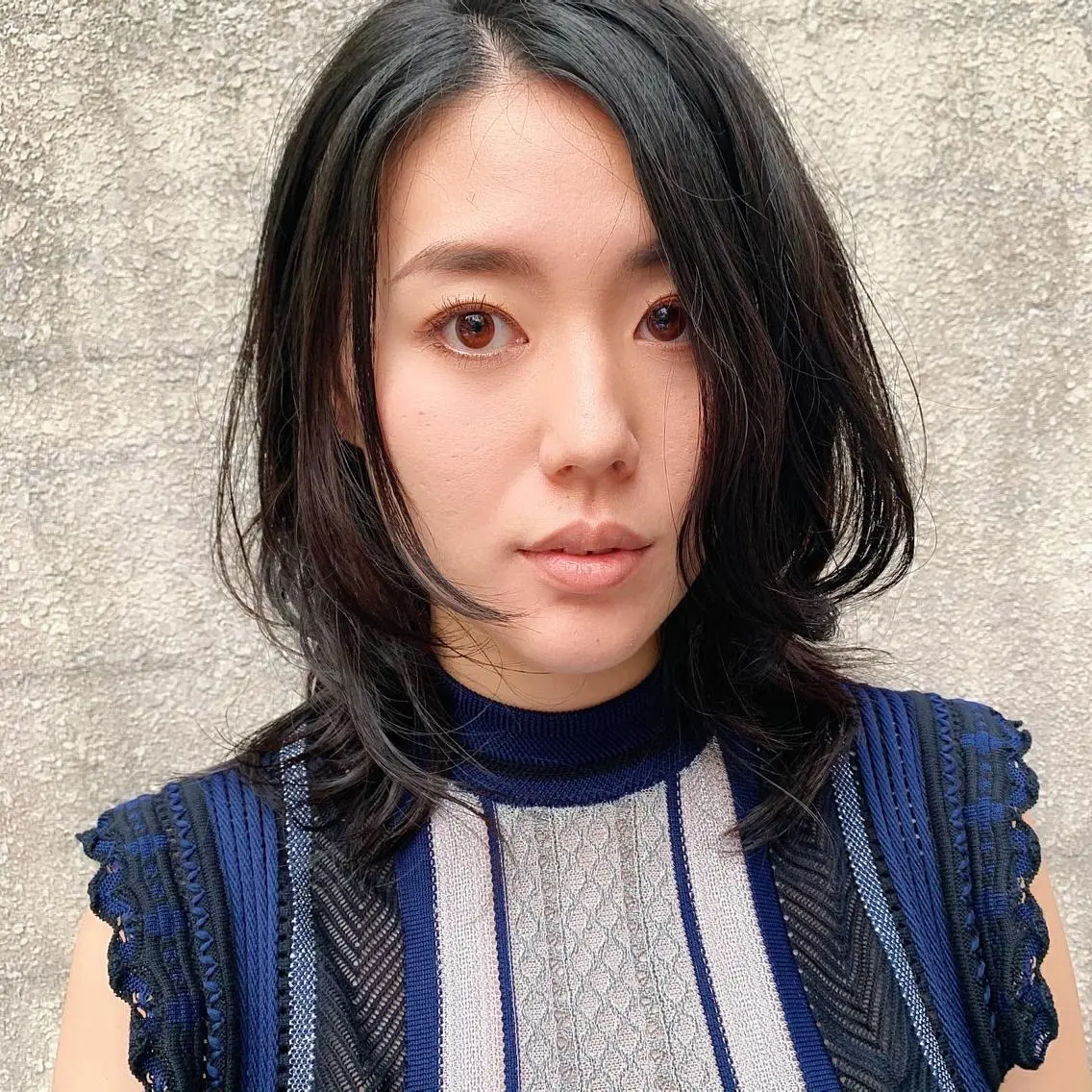 ミディアム パーマ 中川 竜誠のヘアスタイル