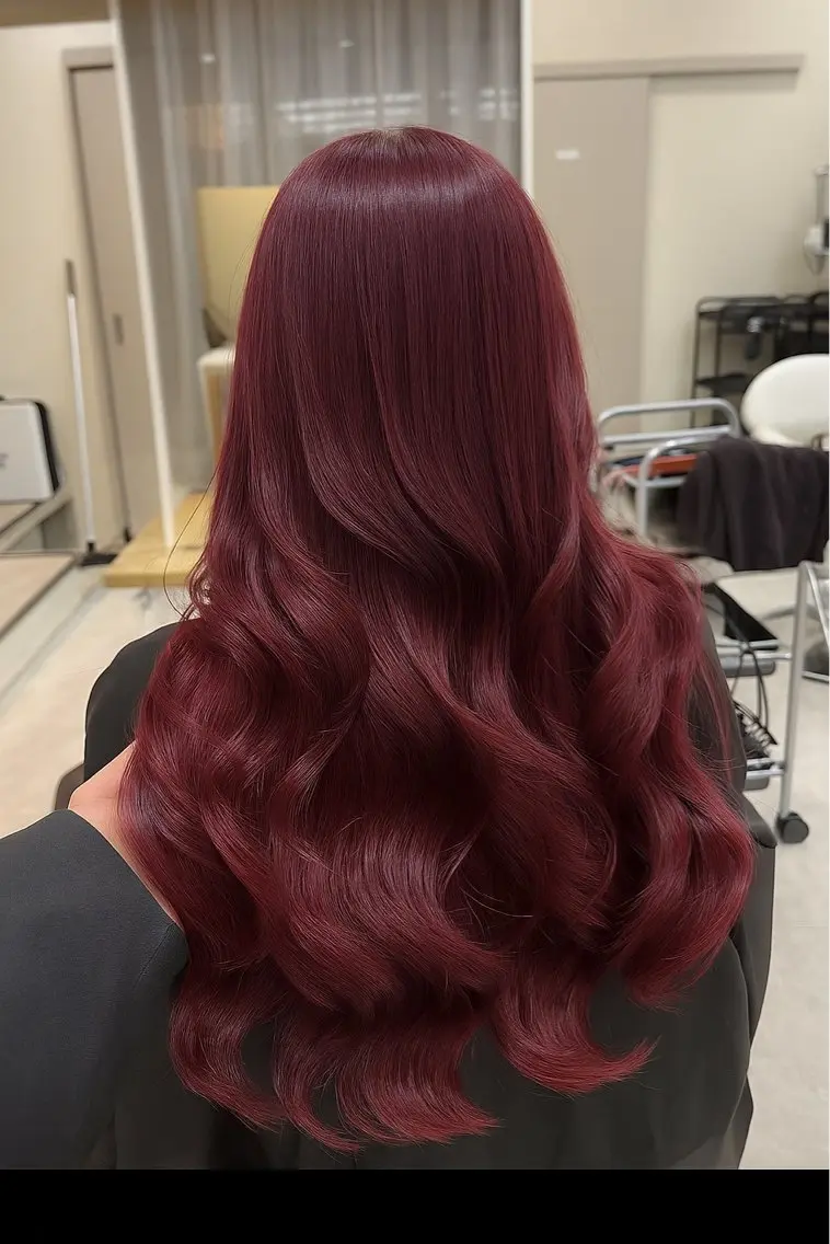 ロング カラー レッドカラー 透明感カラー⭐️ Takumaのヘアスタイル