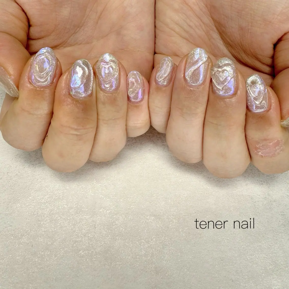 ネイル オーロラネイル マグネットネイル ぷっくりネイル ハンドネイル テネルネイル tener nailのネイルデザイン
