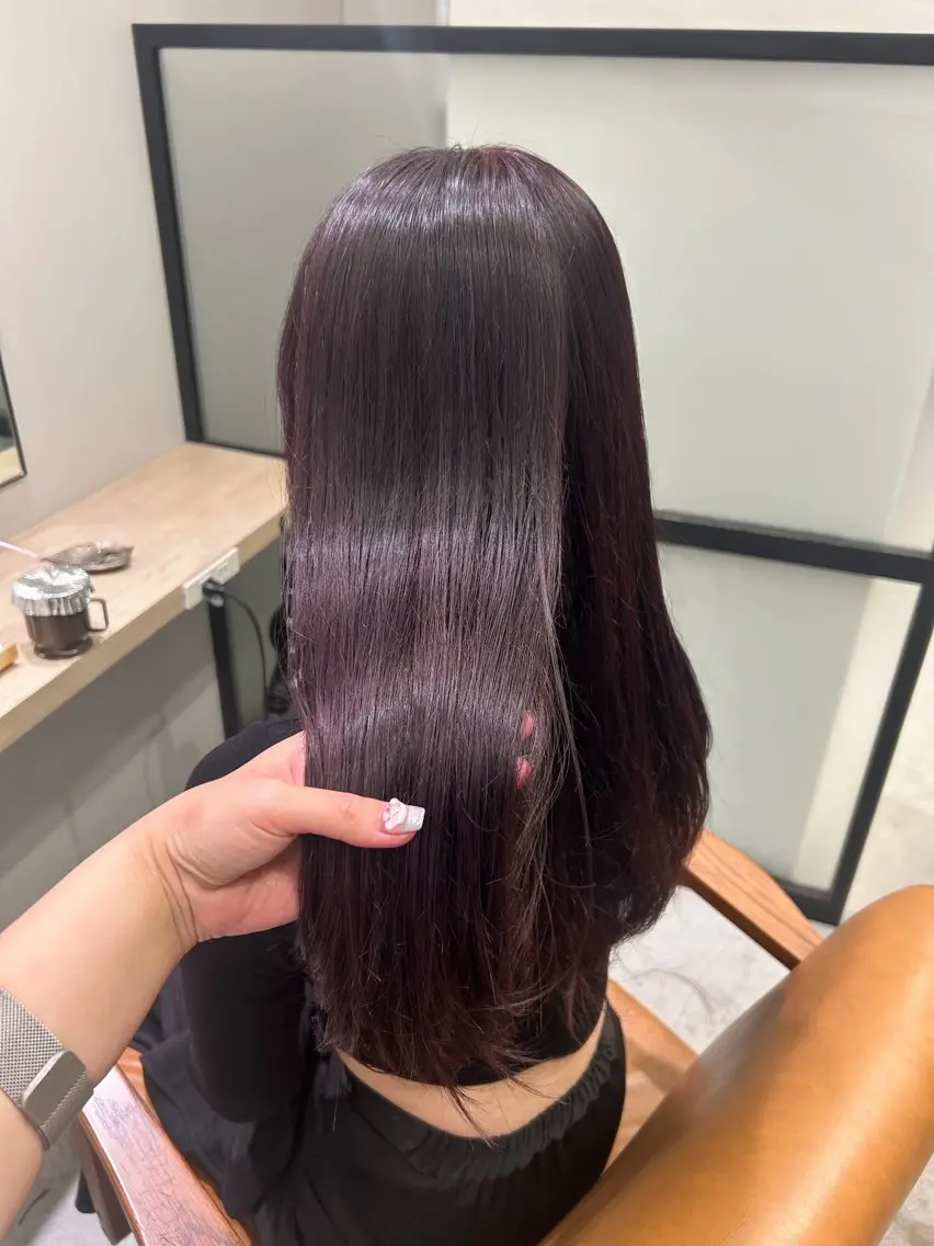 ロング カラー カット ヘアカラー トリートメント しげ ゆりか/透明感 カラー/顔周りカットのヘアスタイル