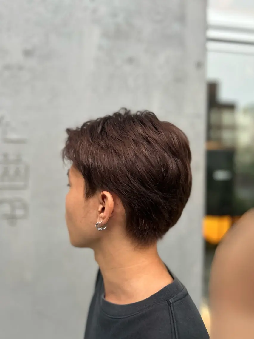 カラー ブラウンカラー マロンブラウン 中村 真珠のヘアスタイル
