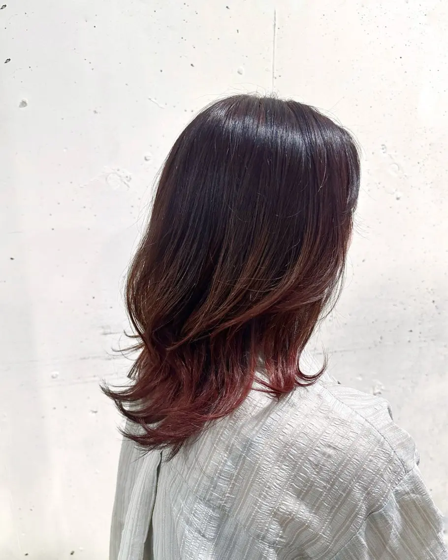 ミディアム カラー グラデーションカラー レッドカラー 🔆似合わせショート ボブ/ルミナ🔆のヘアスタイル