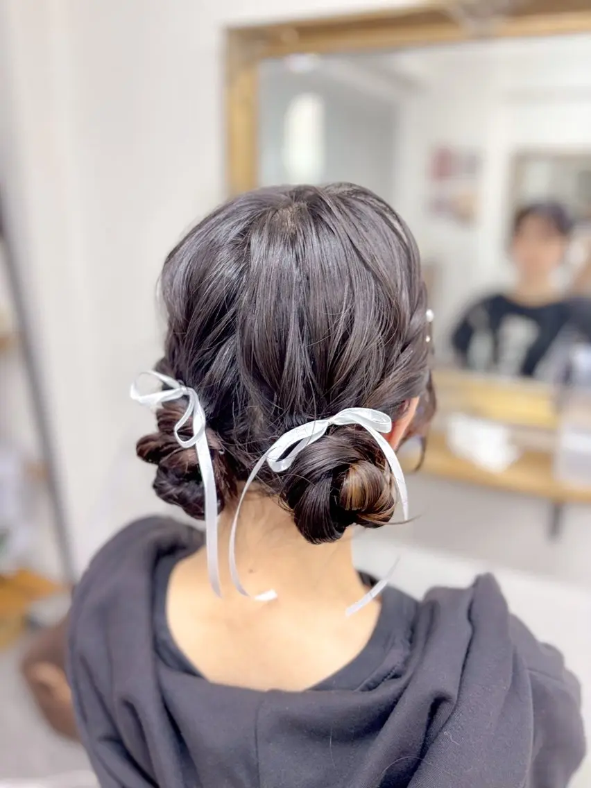ミディアム ヘアアレンジ ヘアセット ⭐︎moe 【ヘアセット🧸】のヘアスタイル
