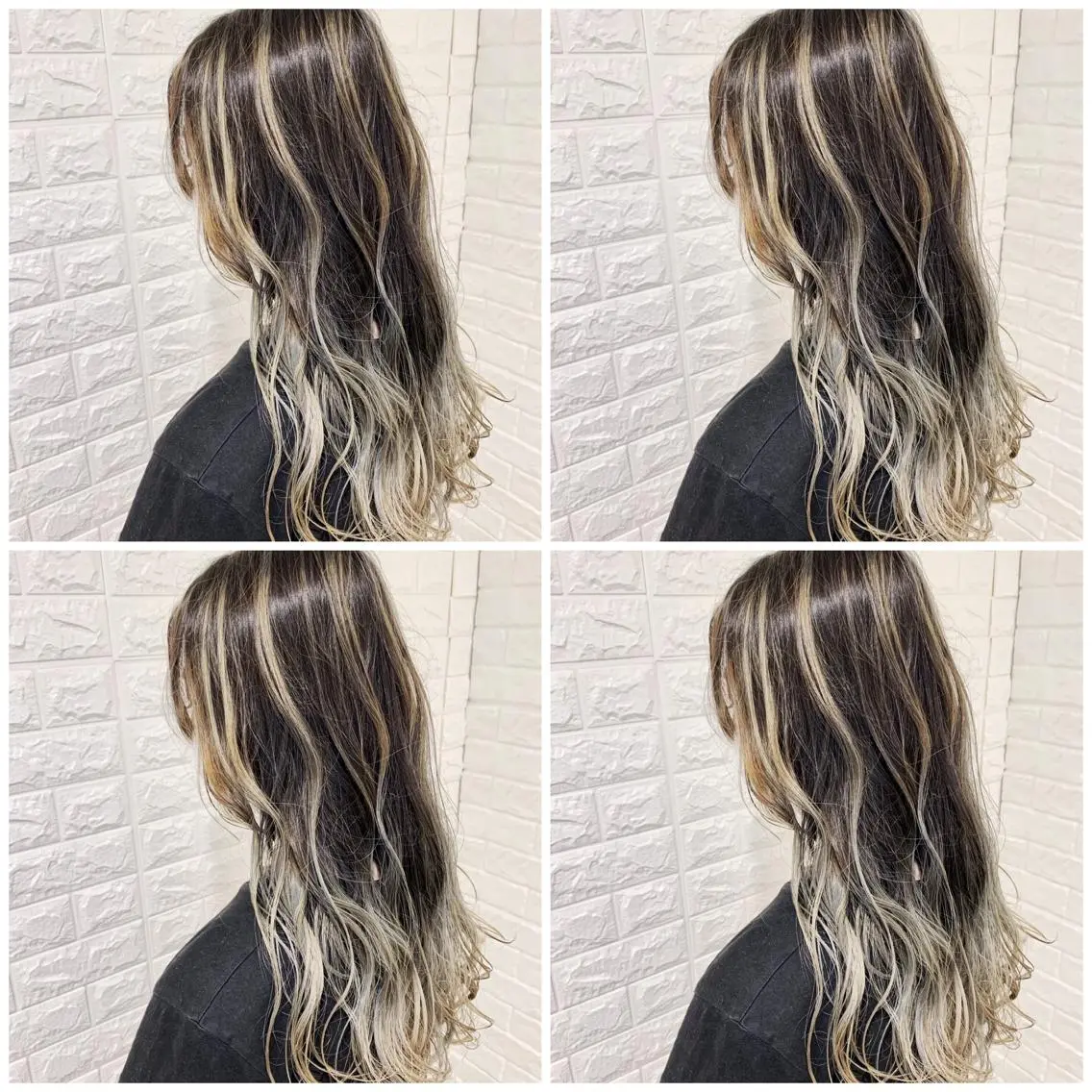 ロング カラー バレイヤージュ グラデーションカラー レイヤーカット ヘアカラー ハイトーン/ブリーチ 山崎 悠次のヘアスタイル