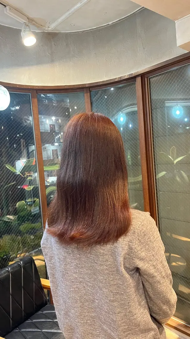 ミディアム ヘアカラー ナチュラル透明感 カラー/なお🍊のヘアスタイル