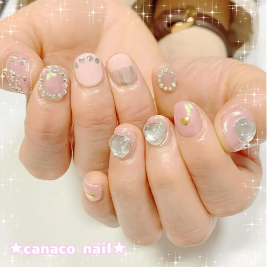 ネイル 持ち込み ストーンネイル ハンドネイル ハンドケア ベテランネイル cnc nailのネイルデザイン
