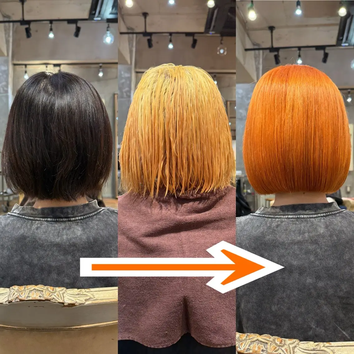 ショート カラー オレンジ ヘアカラー トリートメント KAWAHARA YUKIのヘアスタイル