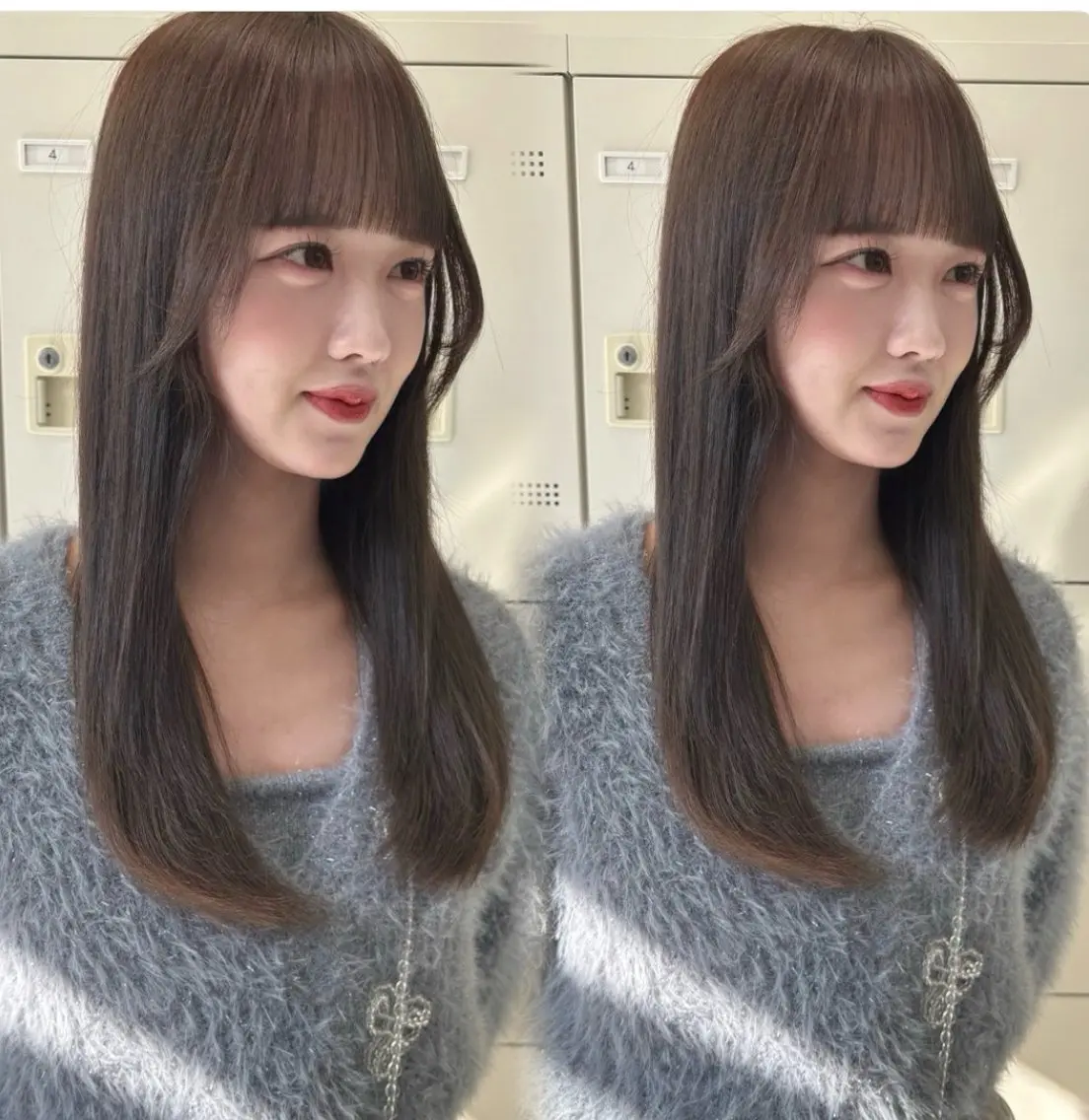 ロング 韓国風ヘア レイヤーカット カット ヘアカラー 顔まわりレイヤー/諒 オリーブカラー/天神のヘアスタイル