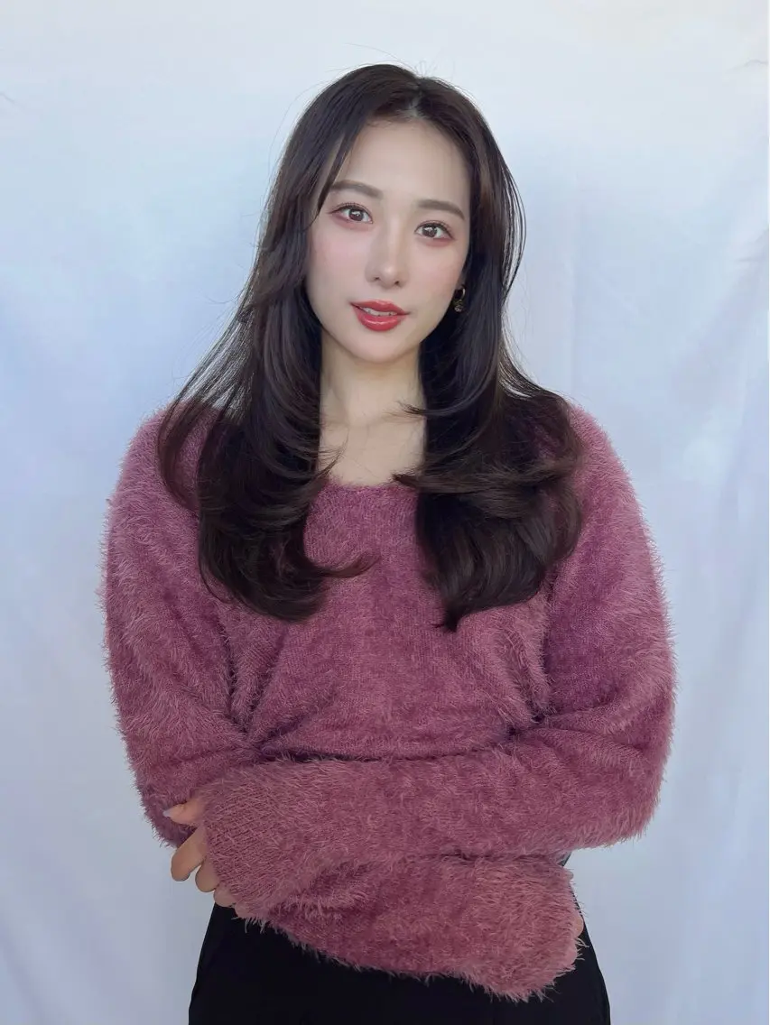 ロング カラー カット ヘアカラー トリートメント 恵比寿韓国レイヤー× 艶透明感カラー大場のヘアスタイル