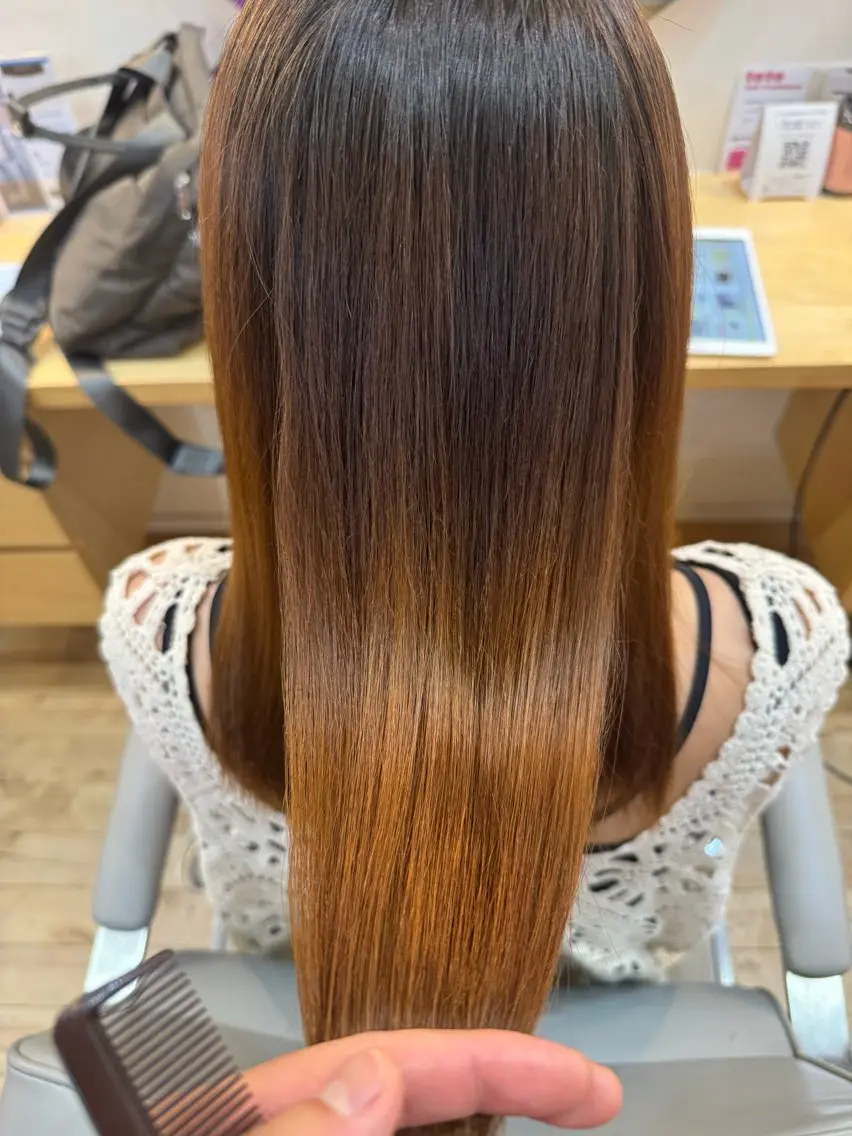 ロング 縮毛矯正 櫻井 陽介のヘアスタイル