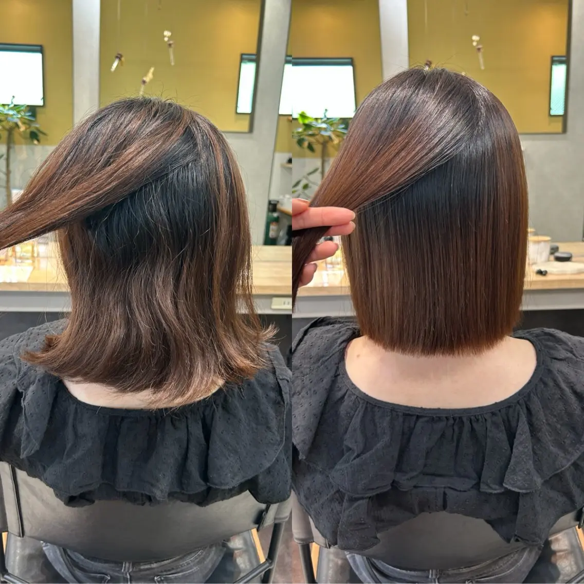 ショート パーマ 髪質改善 ストレートパーマ カット 縮毛矯正 トリートメント hubhair レイヤー/透明感のヘアスタイル