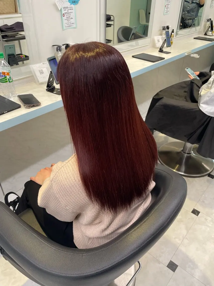 ロング カラー ヘアアレンジ カット ヘアカラー 🇰🇷韓流暖色ヘア 🍒saaya🍒のヘアスタイル