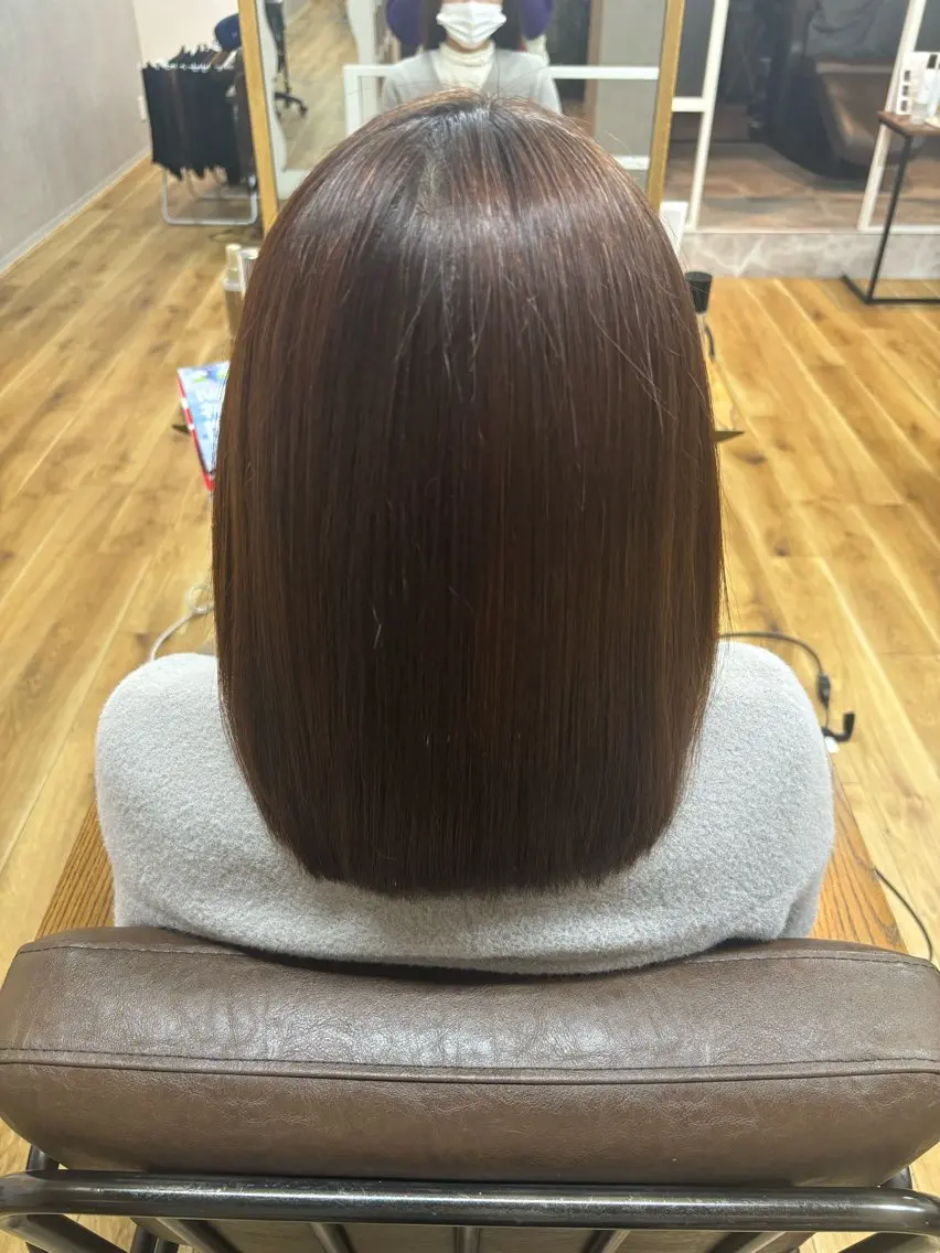 ミディアム パーマ 縮毛矯正 rin : modaのヘアスタイル