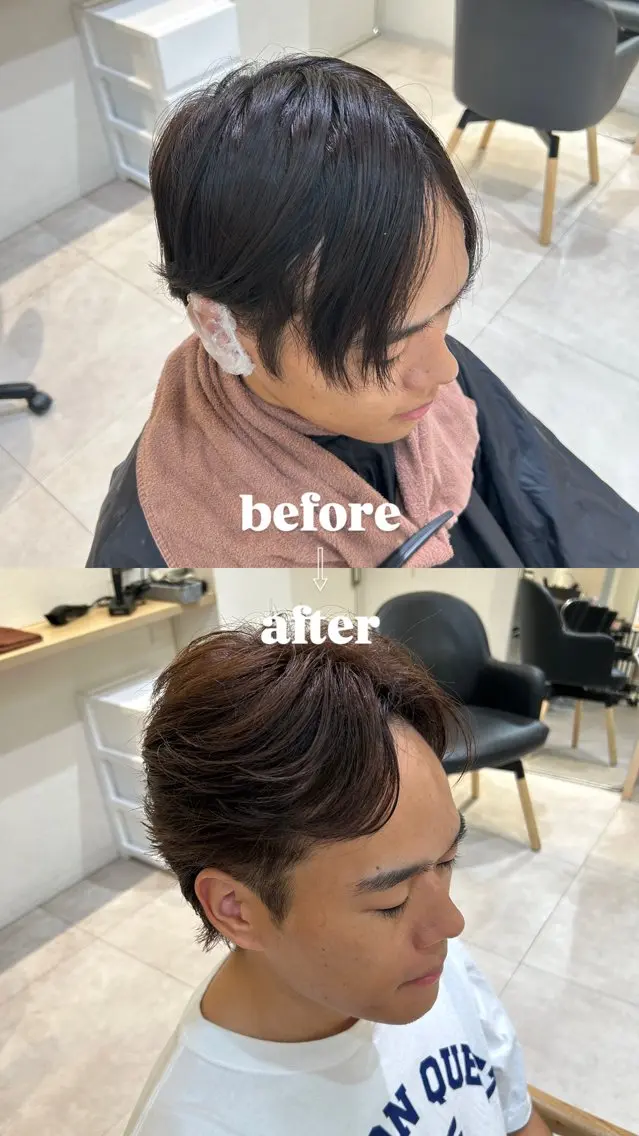 ショート カラー メンズ カット ヘアカラー いぶき/カラー/ センターパートの天才のヘアスタイル