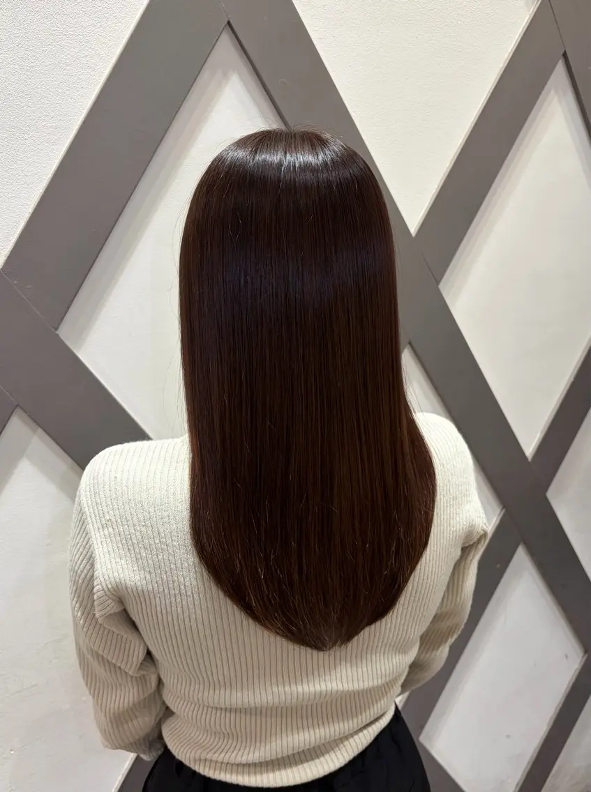 ロング カラー ブラウンカラー 透明感カラー echelle ゆうなのヘアスタイル