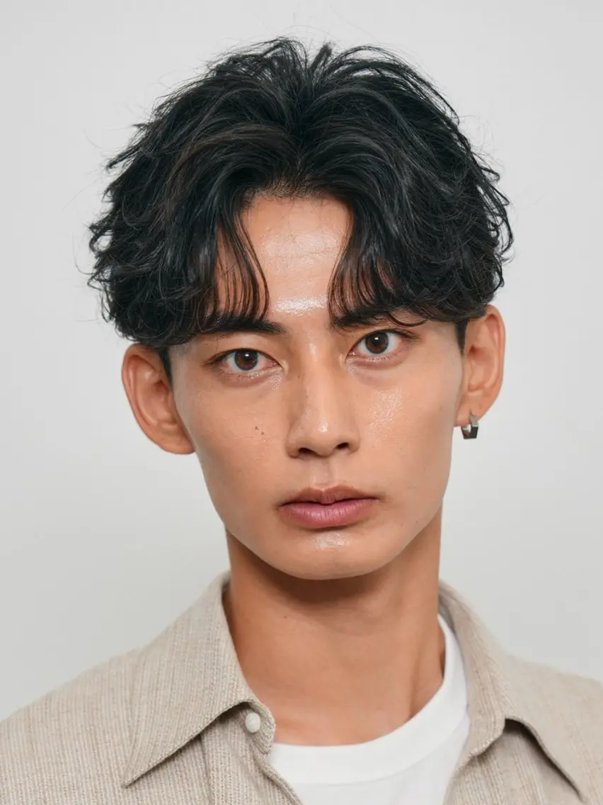 メンズカットフェザーパーマの写真