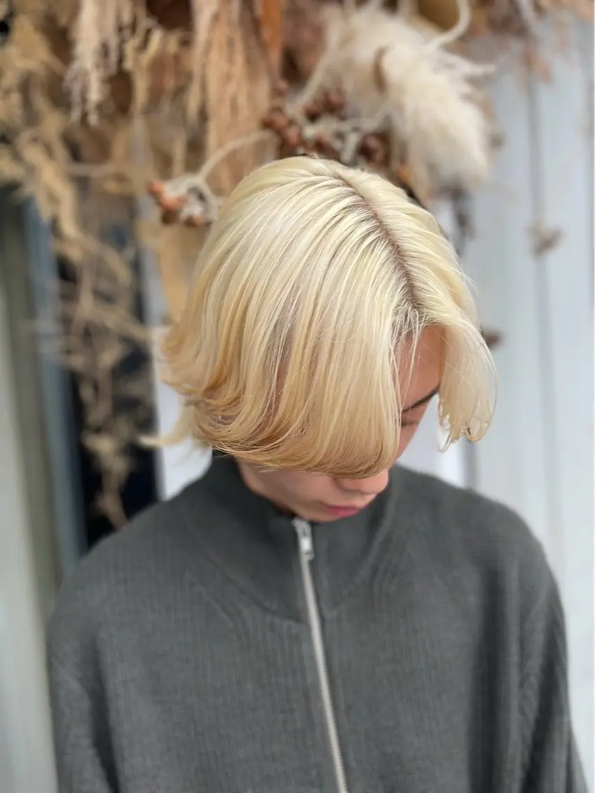 カラー メンズ メンズブリーチ メンズハイトーン ブリーチ ハイトーンカラー 【ADITION】 Konatsuのヘアスタイル