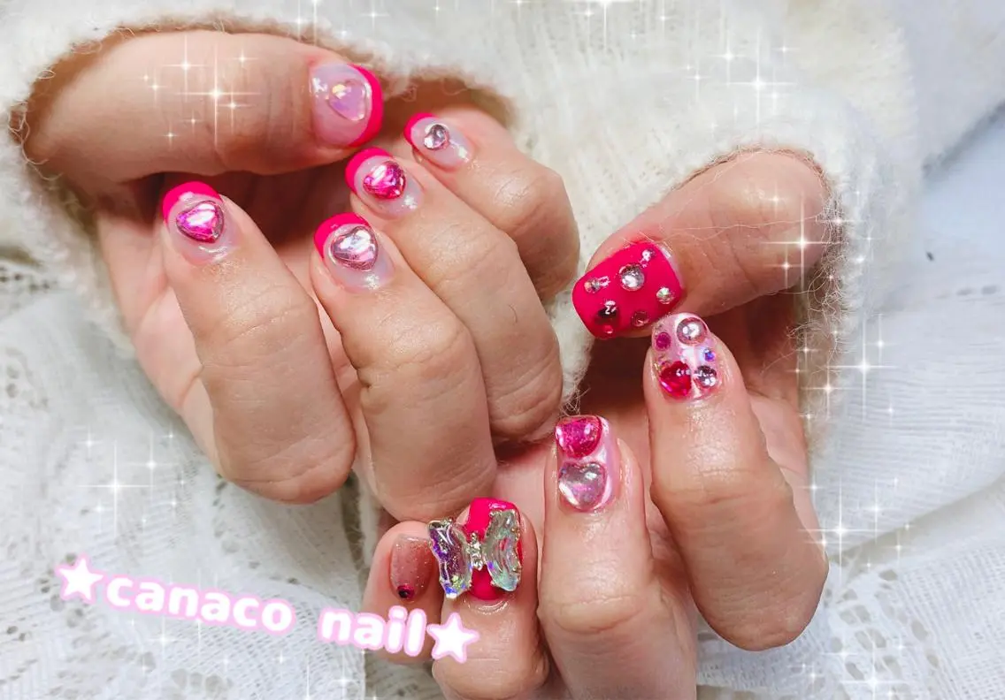 ネイル アートネイル オーロラネイル フレンチネイル ジェルネイル ハート ハンドネイル ハンドケア ベテランネイル cnc nailのネイルデザイン